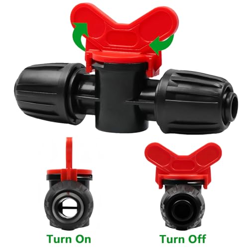13 Pcs 1/2 Inch Drip Irrigation Shut Off Valves, Drip Line Lock Nut Barbed Switch Valve Connectors For 1/2 Inch Drip Tubing (0.60"-0.65" OD) Garden System Anti-drop Water Flow Control Parts - size: 1/2 inch Valve