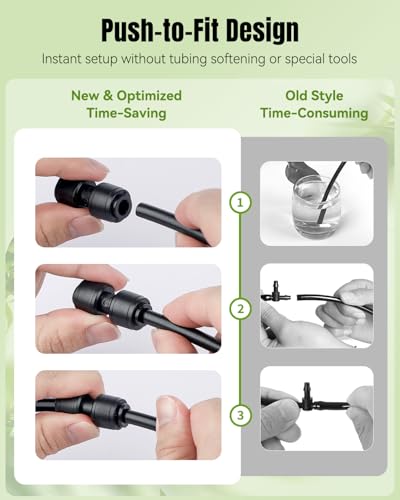Pawfly 15 Pcs Quick Connect 1/4" Drip Irrigation Coupling Connectors for 1/4 Inch Irrigation Tubing, Anti-Leak Drip Irrigation Parts, Push-to-Fit 2-Way Coupling Fittings, Universal Straight Fittings - size: 15pcs 1/4" Nut Coupling