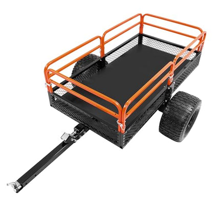 ALMULOO 2 Packages Heavy Duty ATV UTV Trailer Dump Cart 1500LBS Capacity Tow Behind Utility Cart with Removable Sides for Lawn Mower Tractor Garden
