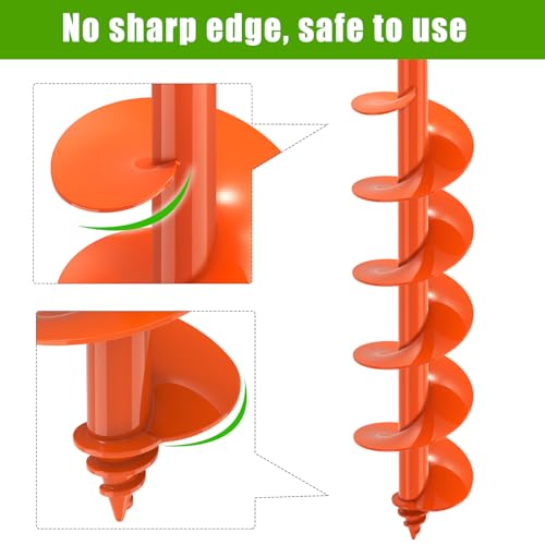 Insaga Threaded Auger Drill Bit for Planting, 4''x 32'' Drill Augers for Digging Holes with Self-Tapping Screw, 3MM Heavy Duty Garden Auger Drill Bit for Planting, Dirt Bulb Plant Auger for Drill - size: 4x32''