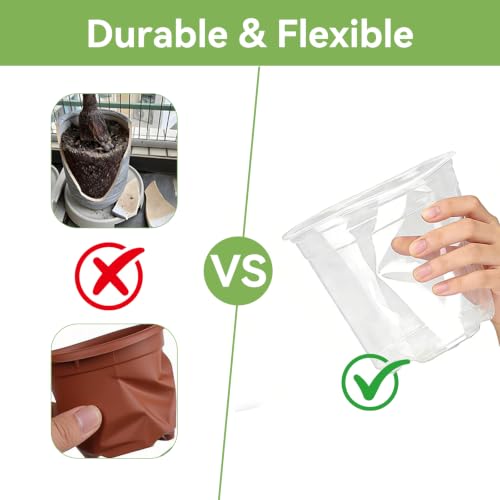 4 Inch Clear Nursery Pots, 20 Pack - color: 4in