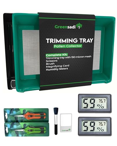 Trim Tray Set Durable, Premium Quality Trimming Tray w/ 2-Tier, 150 Micron Screen - color: Green