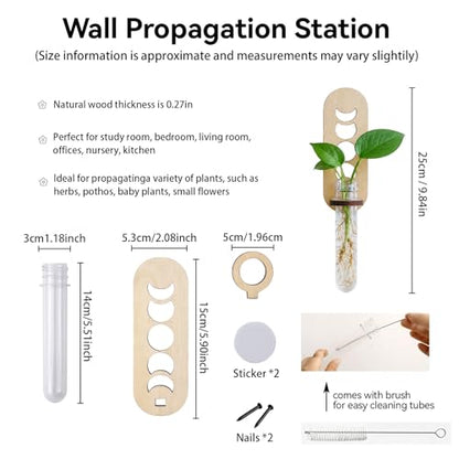 Artilady Plant Propagation Station Wall Hanging, Planter Terrariums Tube - color: Moon phase