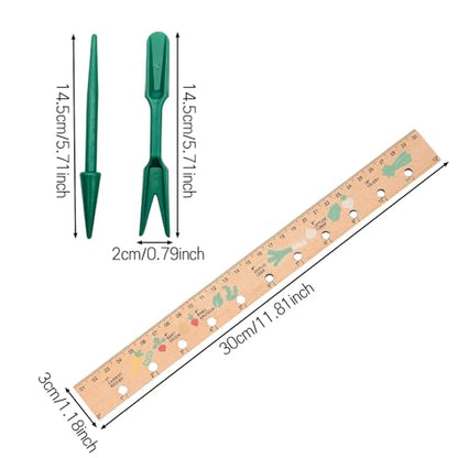Spacer Tool Seeder Planting Ruler - Seeding Spacing Ruler with Precise Measurements,Seedlings Dibber Hand Transplanting Tools,for Vegetable Gardens, Yard