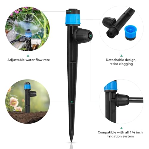 Adjustable Drip Irrigation Emitters for 1/4" Tubing, 25pcs - size: 25pcs Drip Spray Emitters