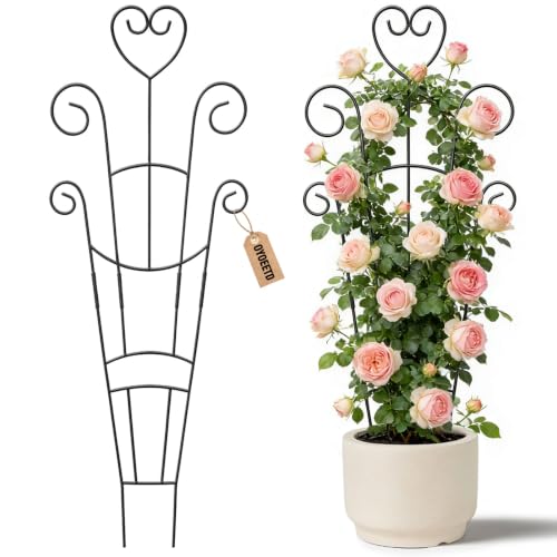 2 Pack 30'' Large Metal Plant Trellis for Climbing Plants - color: Black-2pcs