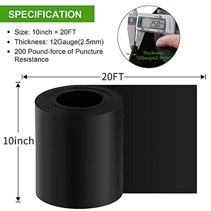 12 Gauge 20 Feet Grass Weed Barrier Landscape Edging 10 inch Depth Flexible Border Roll Lawn Landscape Garden Edging for Backyard Driveway Path Sidewalk
