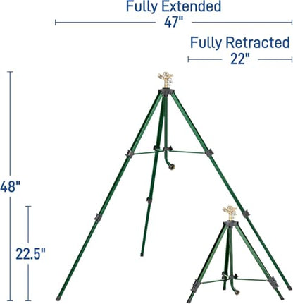 2-Pack Orbit 1/2 -inch Heavy-Duty Brass Impact Sprinkler on Adjustable 22-48-inch Metal Tripod Base - style: 2-Pack Brass Impact Sprinkler