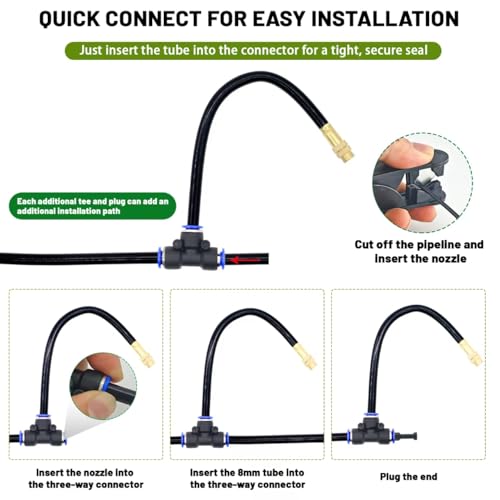 Thiswing 360° Adjustable Drip Irrigation System with 22 Nozzles - size: 66FT