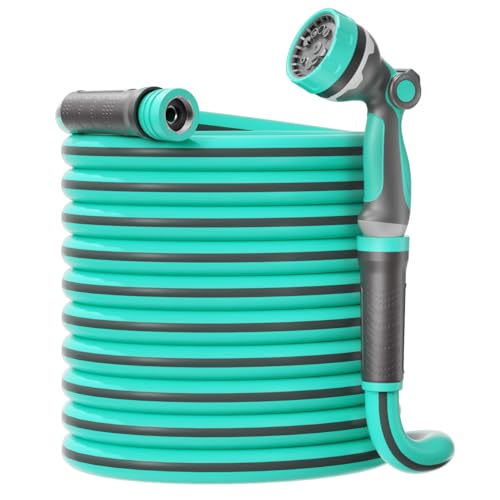 Heavy Duty Garden Hose 50 ft x 5/8", Water Hose with 10-Pattern Nozzle - size: 50ft