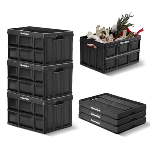 CleverMade Collapsible Storage Bin (100% Recycled) - 46L - Obsidian (3PK) - color: Obsidian, size: 46l - 3 Pack