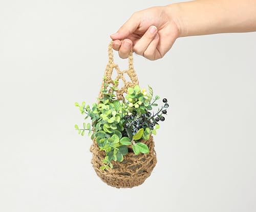 3 Packs Macrame Wall Plant Hanger for 4 in, Small Hanging Plant Basket - color: Jute X 3pc