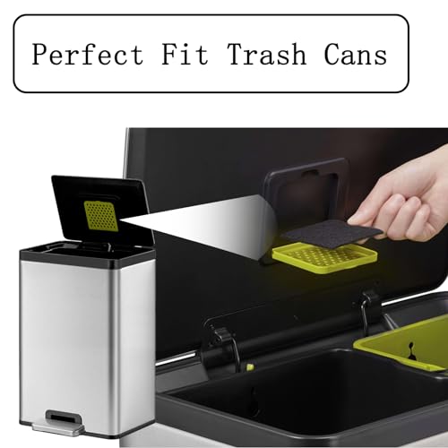 16 Pack Activated Carbon Filter with 2 Pack Recycle+Trash Sticker Fits EKO Trash Can with Built-in Compartment, Also Fits SIMPLI-Magic Garbage Bins, for Trash Can and Compost Bin - style: 16 Pack Filter & Recycle+Trash Sticker