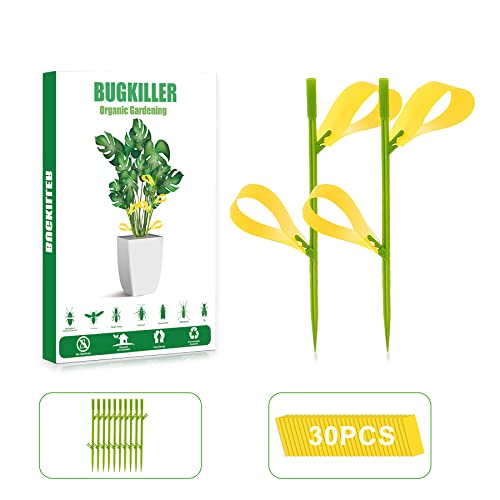 30PCS Fruit Fly Traps for Indoors Gnat Traps for House Indoor Yellow Sticky Traps for Plant Gnats Catcher for Whiteflies Fungus Gnat Mosquitoes Thrips... Stake Holders Included - color: Yellow-30