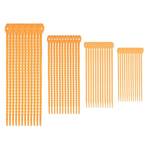 M METERXITY 24-Pack Adjustable Plant Ties, 4.7/5.9/6.7/8.2 Inch Silicone Flexible Multi-Function Garden Twist Tie for Crafts/Gift Wrapping/Gardening Plants, Reusable Support Twine [Orange] - color: Orange