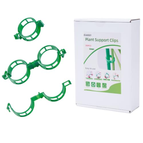 300Pcs Green Plant Support Clips for Vine Veggies Flowers,Weatherproof Sturdy Plastic, Tool-Free Quick Setup, Avoids Stem Scratches, Manually Screened Flawless Clips - color: Green