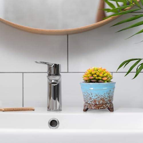 ARTKETTY Succulent Pots, Small Plant Pots with Drainage Set of 6 - color: Colorful-b