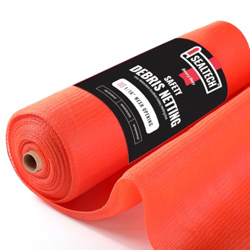 Heavy Duty Safety Debris Netting Rolls - Fire Retardant,1/16" Mesh roll, for Scaffold Enclosure, Visibility Barrier, for Construction & Agricultural Use. (Orange-4 ft X 100 ft) - color: Orange-1/16 Inch, size: 4 ft X 100 ft