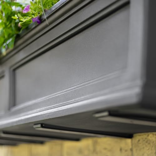 Mayne Fairfield 24in Self-Watering Rectangular Window Box Planter, Gray - color: Graphite Grey, size: 24in