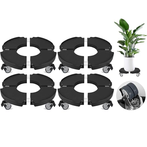 Plant Caddy Stand with 360° Wheels Adjustable 15-22 Inch Rolling Plant Stand Heavy Duty Large Plant Cart Dolly with Casters 440lbs Capacity for Large Planter, Garden Pot, Flower Pot, Black, 1 Pack - color: Black