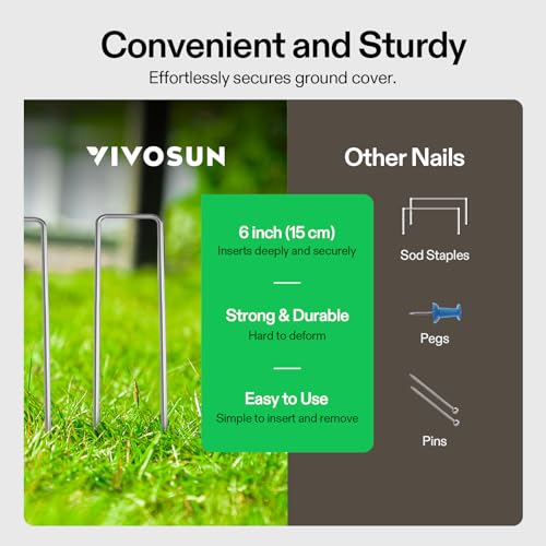 VIVOSUN 6-Inch 200-Pack Garden Stakes, 11 Gauge Steel Garden Stakes - size: 200 PCS