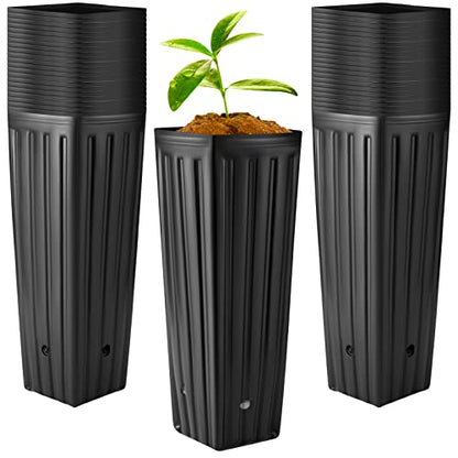 Nuenen Tall Tree Pot, Plastic Deep Nursery Pots - size: 11.8" H X 3.9" W