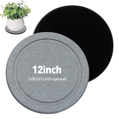 Azhou 2-Pack Absorbent Diatomaceous Earth Plant Saucers with Velvet Bottom - size: 12 Inch