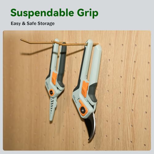 PrunePro Garden Scissors Pruning Shears Sharp Stainless Steel Non-Stick Teflon Coating Blade for Precise Cuts Garden Snip Bonsai Clippers for Plants Rose Flower - color: Green