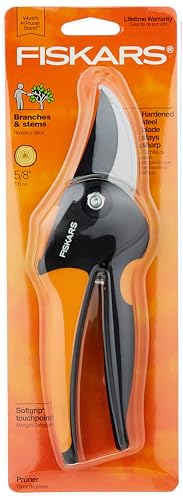 Fiskars Bypass Pruning Shears, 5/8" Cut Capacity Garden Clippers, SoftGrip (Pack of 6) - size: SoftGrip (Pack of 6)