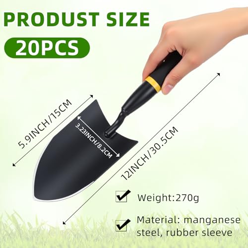 20 Pcs Garden Trowel with Resin Rubberized Handle, Broad Trowels - size: Broad Trowels