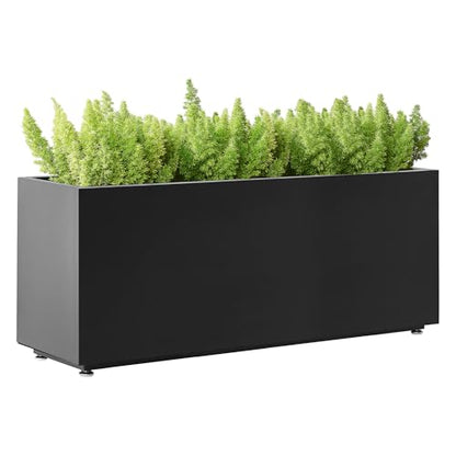 Outdoor Metal Planter Box 40Wx12Dx16H, Black - color: Black, size: 40Wx12Dx16H