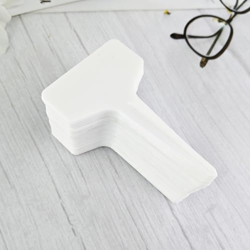 Plastic Plant T-Type Tags, 100Pcs Plant Labels, Waterproof T-Shape Tag, Nursery Garden Labels Markers, Plant Sign for Garden Vegetable Flowers Planting(2x4 Inch) - color: White