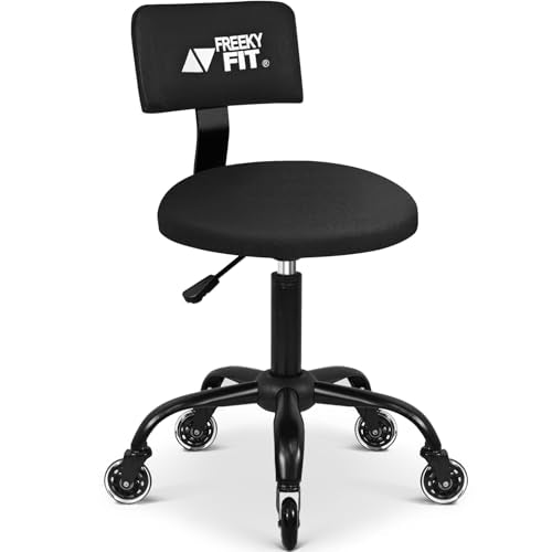 Rolling Shop Stool with Wheels,Mechanic Garage Short Stool Chair with Adjustable Height 15.55"-18.3",Heavy Duty Swivel Roller Seat for Garage,Salon and Tattoo Beauty, Black - color: Adjustable Black