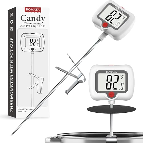BOMATA Digital Candy Thermometer with Pot Clip, Deep Fry Oil Thermometer - color: White