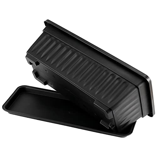 HAKZEON 6 Pack 17 Inches Plastic Flower Box Planters with Trays, Countryside Flower Window Boxes with 30 Plant Labels, Black Rectangular Vegetable Planters for Windowsill, Porch, Balcony, Garden - color: Black