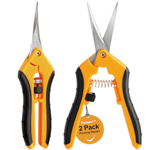 2 Pack Pruning Shears, 6.5” Gardening Scissors with Sharp Stainless Steel Blades and Comfort Grip, Perfect for Fine Pruning, Plants/Bonsai Clipping, Ideal Gift for Plant Lovers