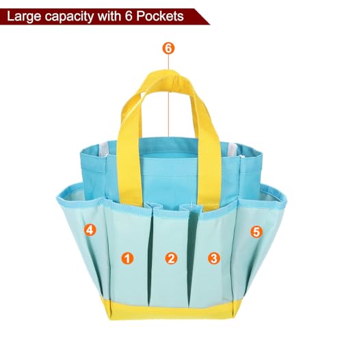 HARFINGTON 2pcs Garden Tool Bag 11.81" x 3.94" x 10.83" Large Oxford Bag with Pockets Garden Tote Bag Gardening Plant Tool Organizer Storage Carrier Store for Outdoor Women Men, Blue