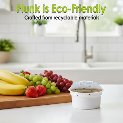 Plunk Fruit Fly Trap – 3-Pack – All Natural, Non-Toxic Indoor Solution for Home Kitchen – Safe, Recyclable Material, Easy to Use & Effective