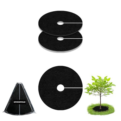 28.3 Inch 2 Pack Non-Woven Tree Mulch Ring for Weed Controlling - size: 28.35 inch