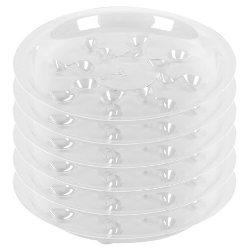 6 Pack Heavy Duty Clear Plastic Plant Saucer Sturdy Pot Tray Plant Drip Trays Drip Trays for pots,Plant Water Catcher Tray,Flower Pot Saucer Water Drainage Tray Floor Protector (10 INCH) - size: 10 inch