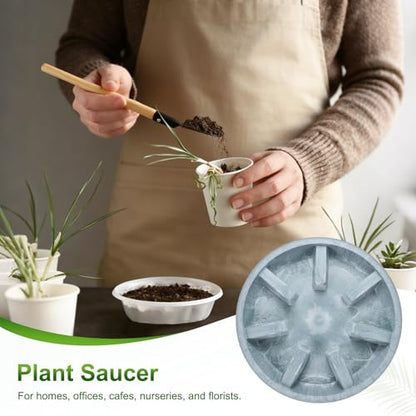 M METERXITY 2-Pack Plant Saucer, 10.04 Inch/25.5 cm Plastic Plant Trays Thicker for Pots/Indoor/Outdoor/Water Drainage and Protection, Flowerpot Drip Tray [Blue Veins] - color: Blue Veins