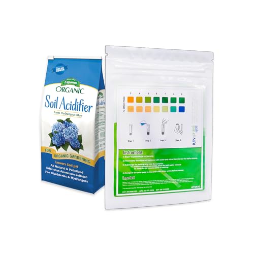 Espoma Organic Soil Acidifier 6 lbs Bag With My Garden Pool PH Test Strips 20 ct. - Acidify, Enhance Hydrangea Color, Embrace Organic Gardening, Achieve Optimal Balance