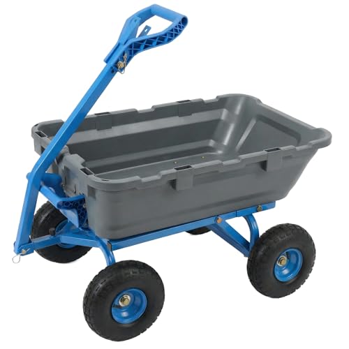 Sekey Garden Dump Cart, 1000 lb Capacity, Quick-Release Bed - color: Gray, size: 1000lbs
