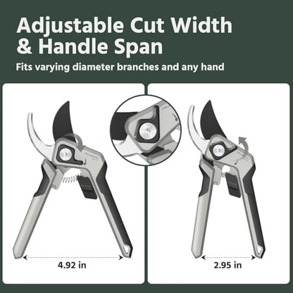PrunePro Pruning Shears for Gardening Professional Bypass Hand Pruner Up to 1 Inch Cut Capacity Sharp Stainless Steel Blade Garden Scissors Plant Flower Garden Clipper Grey 1 Pack - color: Grey