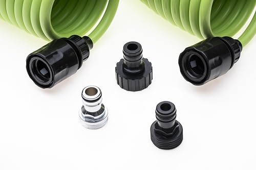 Condo Coiled Water Hose with Wand, 1/4-in x 80-ft, Pastel Green