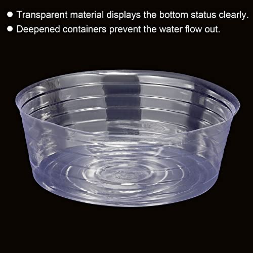 MECCANIXITY Plant Pot Saucer 14 Inch Plastic Round Flower Drip Tray for Indoor Outdoor, Clear Pack of 20 - size: 35.5x12.5cm