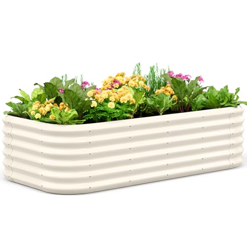 Quictent Galvanized Oval Raised Garden Bed Kit, 6x3x1.5 ft