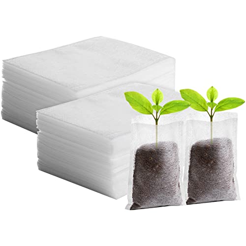 GREANER 200PCS Plant Nursery Bags, 3.5"x4.7" Biodegradable Non-Woven Fabric Plant Seeding Grow Bags, Vegetables Fabric Plant Seedling Pots, Transplant Pots Grow Pouch, Home Garden Supply - size: 3.5"x4.7"/200pcs