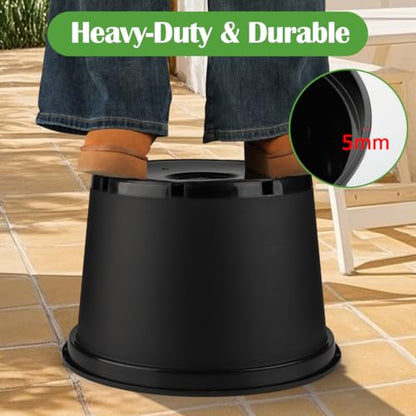 RooTrimmer 10 Gallon Plastic Nursery Pots, 16 Inch Round Plant Pots with Drainage Holes, 5 Pack Large Garden Flower Pots for Outdoor Indoor Plants, Gardening Gifts for Women, Black - size: 10Gallon-5P-Black