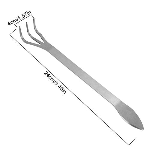 Stainless Steel Bonsai Rake, 3-Prong Loosen Soil Hand Tool, 9.45 inch